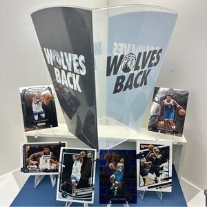 Anthony Edwards 6 card lot + Timberwolves Game Bought Promotional Popcorn Bucket
